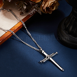 Наборы для самостоятельного изготовления ожерелья с подвеской-крестом из нержавеющей стали 304&nbsp;DIY-BBC0002-32P