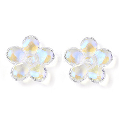 Гальванизируйте прозрачные стеклянные бусины&nbsp;GLAA-T030-01-D01