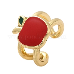 Серьги-манжеты с эмалью из латуни&nbsp;EJEW-Q036-02A-G