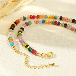 Разноцветные ожерелья из граненых ронделей из натуральных камней и стеклянных бусин для женщин&nbsp;AU7515