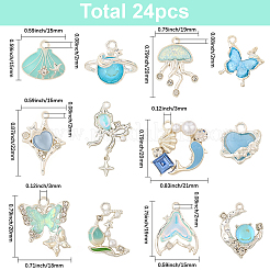 24 шт. подвески из сплава со стразами и эмалью&nbsp;FIND-SC0020-59