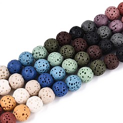 Бусы из натуральной лавы G-N257-17A-01