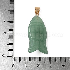 Резные подвески из натурального зеленого авантюрина и синтетической бирюзы&nbsp;G-Z084-01G-04