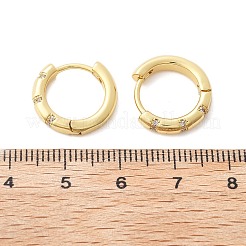 Сверкающие кубические циркониевые серьги-кольца для девочек и женщин EJEW-H126-15G