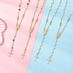 Четки из граненого стекла и латуни NJEW-JN05672