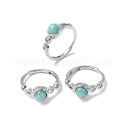 Натуральные кольца амазонитовых пальцев RJEW-A084-04P-08
