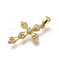 Латунные микропаве прозрачные подвески с фианитом KK-G525-17G