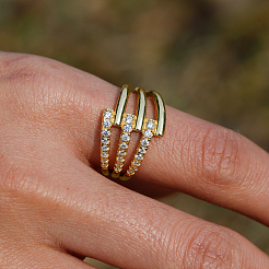 Кольцо из стерлингового серебра s925 в винтажном стиле с микропаве из прозрачных кубических цирконий TL9311-2