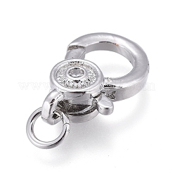 Покрытие стойки латунь микропаве кубический цирконий застежка-когти-лобстер ZIRC-M108-07A-P