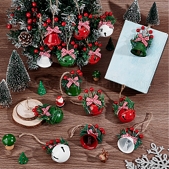 16 шт. 8 стиля подвесные рождественские колокольчики из железа и смолы&nbsp;HJEW-PH0001-89