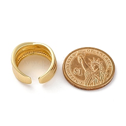 Кольца-манжеты для пальцев с покрытием из латуни с микропаве из прозрачного кубического циркония для женщин&nbsp;RJEW-M028-16G