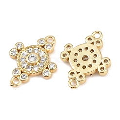 Подвески-крестики с латунным паве из прозрачного кубического циркония KK-L251-10G