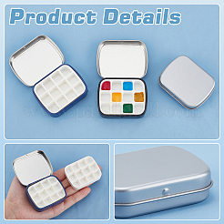 3 шт. 3-х цветные прямоугольные железные жестяные банки с откидной крышкой CON-PH0003-13