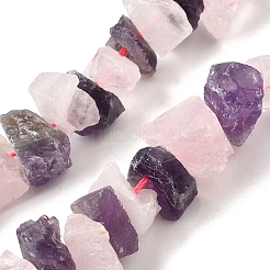 Нити бусин из натурального розового кварца и аметиста G-I283-F10