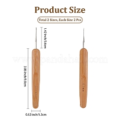 4 шт. 2 стиля бамбуковая ручка железный крючок спицы&nbsp;TOOL-DJ0001-48