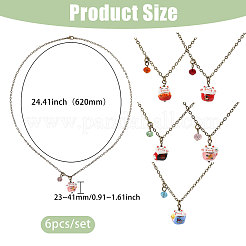 6 шт. латунные ожерелья NJEW-CA00002