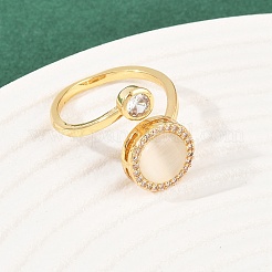 Вращающиеся латунные кольца с микропаве из кубических цирконий для женщин RJEW-K305-01G