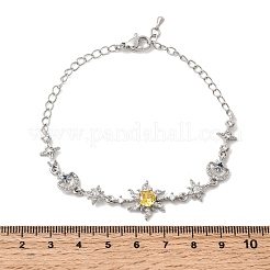 Латунь микро проложить кубического циркония браслеты ссылку&nbsp;BJEW-H639-06P