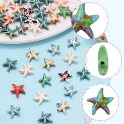 100 шт. 13 вида синтетических бирюзовых бусин G-FS0005-86