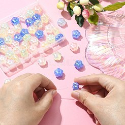 50шт УФ-покрытие Радужные переливающиеся акриловые бусины PACR-CJ0001-27