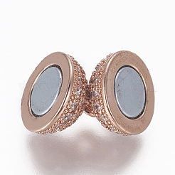 Магнитные застежки из латуни с цирконием и микропаве с петлями ZIRC-L082-C-01-RG
