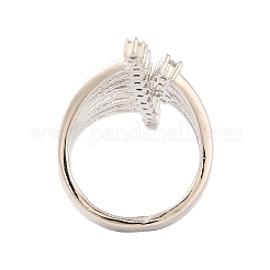 Открытые манжеты из латуни с микропаве и прозрачным фианитом&nbsp;RJEW-U009-08P-03