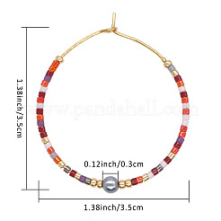 Серьги-кольца из стеклянных бусин ручной работы в стиле бохо&nbsp;RN1446-6