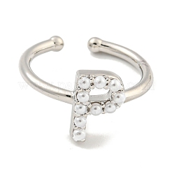 Латунные открытые манжеты для женщин RJEW-F162-01P-P