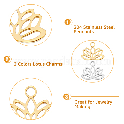 40 шт. 2-х цветные подвески из нержавеющей стали 304&nbsp;STAS-DC0014-34