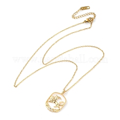 Латунные прозрачные кубические циркониевые подвески ожерелья для женщин NJEW-B121-01G-04