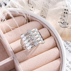 Кольца-манжеты из латуни с микропаве RJEW-G337-34P