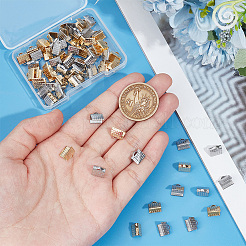 80 шт. 2-х цветные обжимные концы ленты из нержавеющей стали 304 STAS-UN0056-56