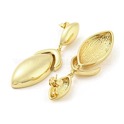 Латунные серьги-гвоздики с подвесками в виде конского глаза EJEW-K263-20G