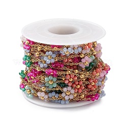 Цепочки из цветочных стеклянных бусин CHS-P016-42G