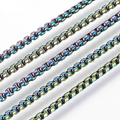 Ионное покрытие (ip) 304 нержавеющая сталь коробчатая цепь ожерелья NJEW-P251-02B