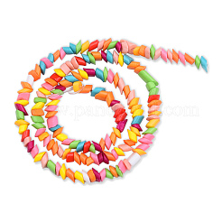 Непрозрачные спрей окрашены стеклянной бусины пряди&nbsp;GLAA-N047-04B