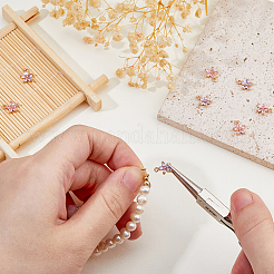 8 шт. 2-х цветные латунные подвески-цветы из кубического циркония&nbsp;KK-HS0015-16