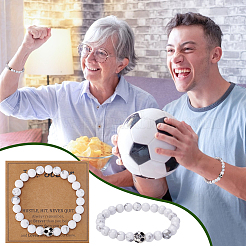 12 шт. синтетические белые бирюзовые круглые бусины&nbsp;BJEW-UN0001-89