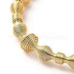 Ионное покрытие (ip) браслет из нержавеющей стали 304 со спиральными бусинами&nbsp;BJEW-P283-17G