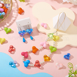 185 шт. 21-цветные непрозрачные и прозрачные и с УФ-покрытием акриловые бусины MACR-TA0002-37