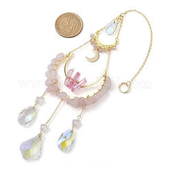 Подвесные ловцы солнца в форме бабочки и капли из латуни и нержавеющей стали 304 HJEW-TA00156