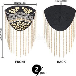 Модные железные погоны с кисточками AJEW-WH0289-27B