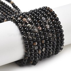 Натуральный черный турмалин бисер нитей G-Q031-A01-4mm