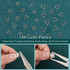 100 шт. 2-х стилевое латунное треугольное соединительное кольцо FIND-PH0020-38