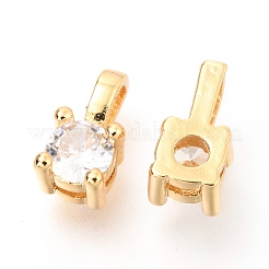 Латунные микропаве прозрачные кубические циркониевые подвески&nbsp;ZIRC-O036-19G