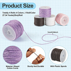 4 рулон 4-х цветного вощеного хлопкового шнура&nbsp;YC-TA0001-13
