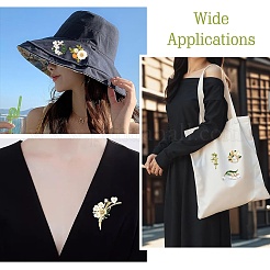 6 шт. 6 стили булавок из смолы в виде ромашки и листика&nbsp;JEWB-CJ0002-96