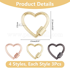 9 шт. 3-х цветные подвески-карабиновые замки из сплава&nbsp;FIND-DC0005-63