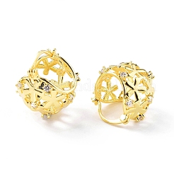 Прозрачные толстые серьги-кольца с кубическим цирконием&nbsp;EJEW-G333-09G