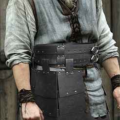 Средневековый латный доспех из искусственной кожи на бедра и талию AJEW-WH20054-091A